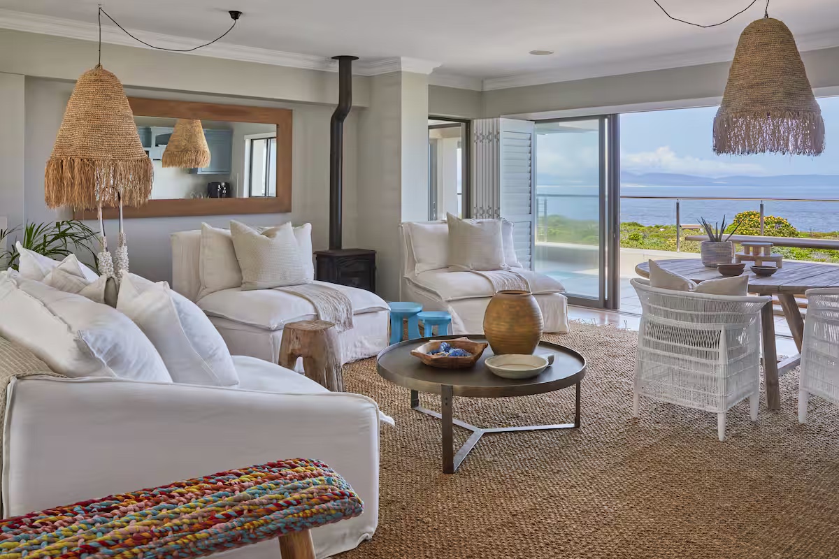 Open living room with ocean view
